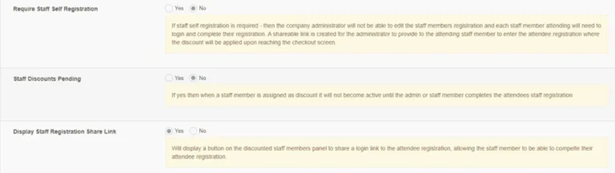 Exhibitor Staff Registration Pending Discount