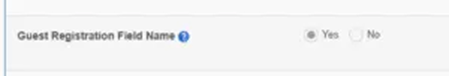Guest registration fields input